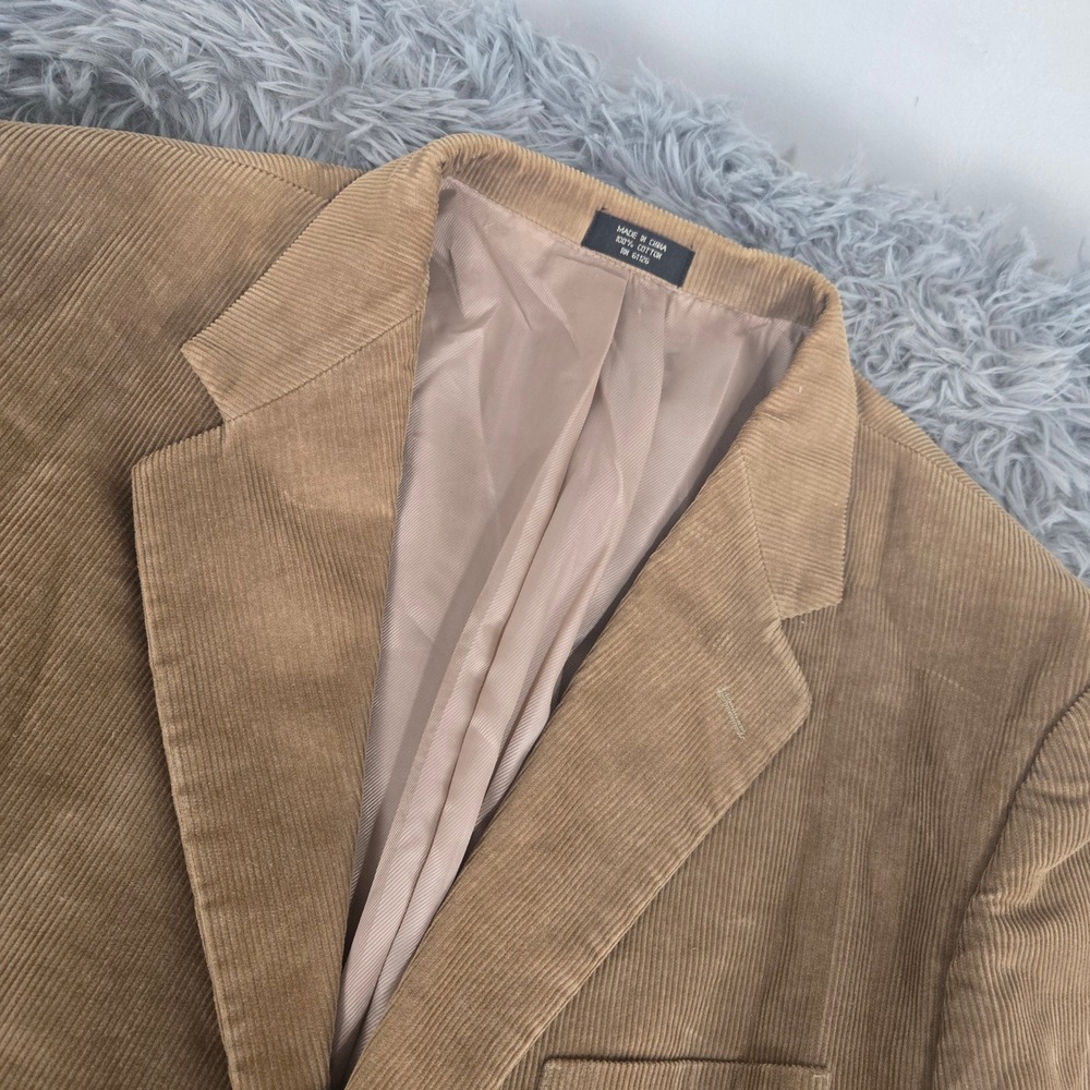 Kilburne‎ and Finch Corduroy Blazer Mens 42L Tan Excellent 3-Button Sport Coat